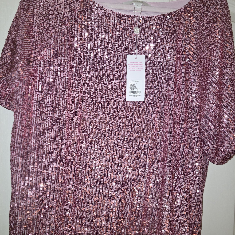 Lilly Pulitzer Treasure Box Sequin Top L NWT